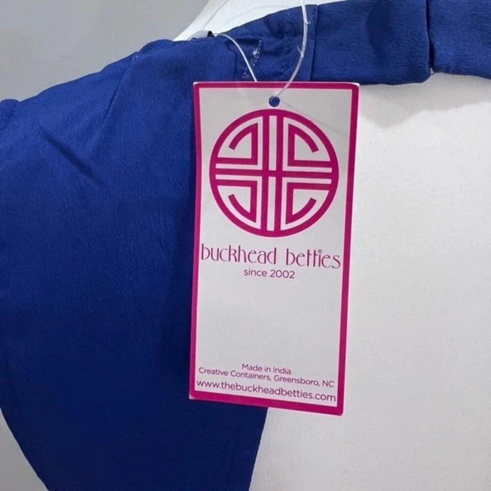 Boutique sapphire blue backless dress size small NWT